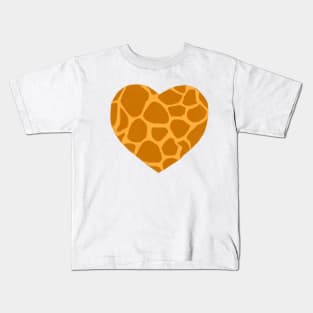 Giraffe Print Heart Kids T-Shirt